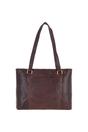 Dark Brown Real Leather Vintage Medium Handbag, Image 3 of 3