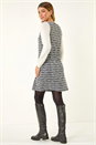 Black Textured A-Line Pocket Dress, Image 3 of 5