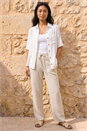 White Petite Button Up Pocket Shirt, Image 2 of 4