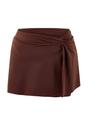 Brown Slit Detail Skirted Bikini Bottom, Image 3 of 5
