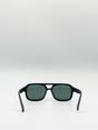 Black Navigator Retro Style Plastic Frame Sunglasses, Image 4 of 6