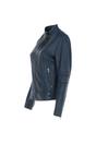 Navy 'Lillian' Real Leather Biker Jacket, Image 3 of 5