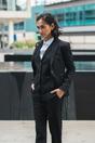 Black Infinity Leather Black Womens 3 Piece Black Formal Office Suit, Image 2 of 8