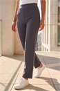 Dark Grey Petite Straight Leg Ponte Stretch Trouser, Image 2 of 4