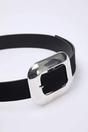 Black Square Buckle Detail Women’s Belt, Image 2 of 3