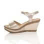  High Wedge Heel Ankle Strap Cork Sandals, Image 3 of 6