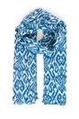 Blue Sarta Blue Damask Lightweight Cotton Scarf, Image 1 of 4