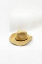 Beige Wide Brim Straw Sun Hat with Chin Strap, Image 3 of 4