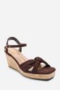 Dark Brown Mystique Platform Knot Detail Wedge, Image 3 of 6