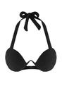 Black Textured V-Wire Balconette Bikini Top, Image 2 of 4