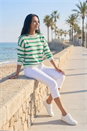 Green Striped Sequin Knit Jumper, Image 3 of 3