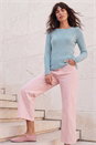 Teal Soft Ribbed Knit Top, Image 2 of 5