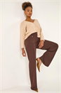 Chocolate Pocket Button Smart Stretch Trousers, Image 3 of 7