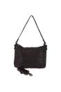 Dark Brown Ashwood Leather Dark Brown 'Incanto Infinito' Vintage Woven Leather Shoulder Bag, Image 1 of 3