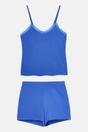 Blue "Ultra Blue" Bamboo Lace Camisole Short Pyjama Set, Image 4 of 6