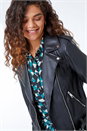 Black Faux Leather Biker Jacket, Image 1 of 5