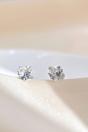 Silver Sterling Silver CZ Crystal Heart Studs, Image 1 of 3