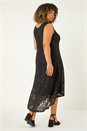 Black Curve Sequin Lace Sweetheart Neck Dress, Image 3 of 5