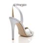 Silver AJVANI Silver Ankle Strap Barely There High Heeled Sandals, Image 4 of 5