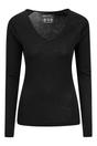 Black Merino Wool V Neck Top, Image 1 of 4