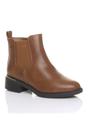 Tan Low Heel Elastic Chunky Sole Zip Ankle Chelsea Boots, Image 4 of 4