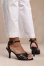Black Where's That From Black 'Cyprus' Multi Cross Over Strap Mid Heels, Image 2 of 2