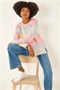 Multi  Ombre Rainbow Knit Jumper, Image 2 of 5