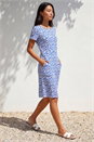 Blue Ditsy Floral Pocket Stretch Dress, Image 2 of 4