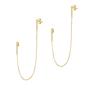 Gold Spero Gold Chained Bar Chain Earring Sterling Silver - Pair, Image 1 of 1