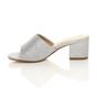 Silver AJVANI Silver Mid Block Heel Peep Toe Mules Sandals, Image 3 of 6