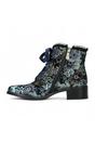 Blue Womens Gothic Ankle Heeled Boot - EMCMAO, Image 4 of 7