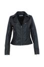 Black 'Eva' Leather Biker Style Jacket Women Coat, Image 2 of 5