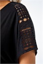 Black Curve Lace Trim T-Shirt, Image 5 of 5
