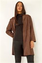 Chocolate Petite Faux Suede Pocket Jacket, Image 1 of 5