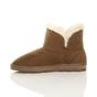 Tan AJVANI Tan Faux Fur Lined Ankle Boots Slippers, Image 3 of 6