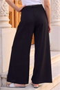 Black Wide Leg Belt Tie Trouser, Image 3 of 4