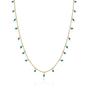 Gold Blue Turquoise Beaded Sterling Silver Chain Necklace, Image 1 of 1