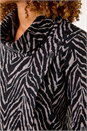 Dark Grey Animal Print Cowl Neck Tunic Top, Image 5 of 5