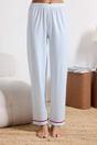Blue 3-Piece Gingham Cherry Embroidered Cotton Pyjama Set, Image 3 of 4