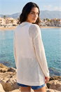 Ivory  Stitch Knit Cardigan, Image 3 of 4