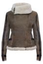 Tan Merino Sheepskin Aviator Leather Jacket, Image 2 of 5