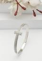 Silver Modern Minimalist Bangle, Image 2 of 6