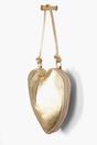 Gold Metallic Italian Leather Heart Crossbody Bag, Image 3 of 5