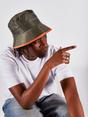 Green Nylon Bucket Hat With Contrast Trim And Drawstring In Moss, Image 4 of 4