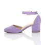 Lilac AJVANI Lilac Mid Block Heel Ankle Strap 2 Part Heels, Image 3 of 5
