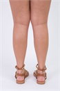 Tan PU Studded Gladiator Sandals, Image 4 of 5