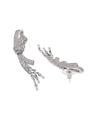 Silver Dramatic Bow-shaped Drop Earrings, Image 3 of 4
