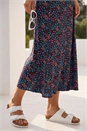 Purple Ditsy Floral Print Midi Skirt, Image 4 of 4