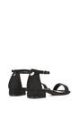 Black XY LONDON Black 'Tate' Low Block Heel Sandals With Ankle Strap, Image 5 of 6