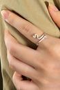 Silver Sterling Silver Snake Adjustable Ring, Image 2 of 5